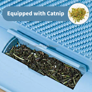 หวีแปรงขนแมวในบ้าน นวดขนนุ่ม พร้อมที่ขูดขนและใบแคทนิป - Product Image 2