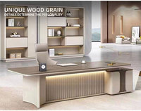 Mobilier commercial de luxe de haute qualité Design moderne Manager CEO Boss Office Table de travail en forme de L Executive Office Desk