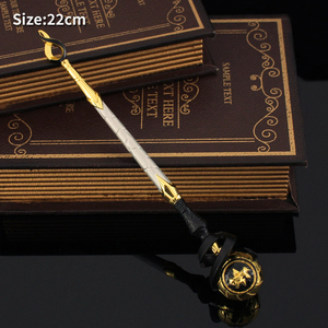 Modelo de Cetro <span class=keywords><strong>Fate</strong></span> de Valorant, Aleación de Zinc, 22 cm, Chapado en Oro y Plata, con Soporte de Exhibición para Colección de Gamers de Escritorio - Product Image 4