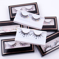 Deborah Cross-Border Dramatic Halloween Plant Fiber False Eyelashes 1 Pair Boxed Volume Curly Natural Elongated Stage