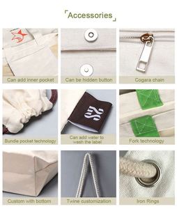 Customized Logo Plain Reusable Shopping Eco Friendly 6 8 10Oz Cotton Canvas <b>Bags</b> Tote <b>Bag</b> - Product Image 4
