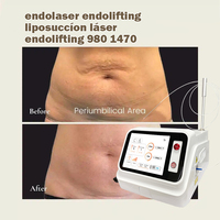 Lifting cutané endoscopique 980nm 1470nm, raffermissement cutané non chirurgical et réduction de la graisse, microfibre optique pour faire fondre la graisse, anti-âge