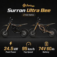 Moto électrique 2026 Surron Ultra Bee HP homologuée route avec certification L3E COC, 74V 60Ah, contrôle par application accepté