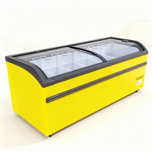 Vitrine réfrigérée pour crème glacée, porte coulissante en verre sur le dessus, îlot <span class=keywords><strong>horizontal</strong></span>, <span class=keywords><strong>congélateur</strong></span> coffre profond, <span class=keywords><strong>noir</strong></span>/blanc -18 roulettes - Product Image 6