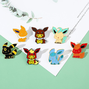 9 badges en métal émaillé peints, style cosplay Pikachu mignon, pour la décoration de sacs à dos et de vêtements - Product Image 2