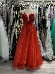 Personnalisé <span class=keywords><strong>femme</strong></span> anniversaire rouge Sexy robes paillettes fendues une épaule <span class=keywords><strong>voilée</strong></span> <span class=keywords><strong>robe</strong></span> de <span class=keywords><strong>soirée</strong></span> formelle pour les femmes vêtements Abendkleid - Product Image 6
