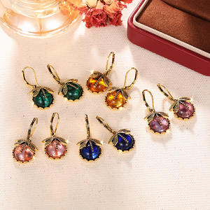 Pendientes colgantes de libélula chapados en oro con bisel de cristal azul y diamantes de imitación, estilo vintage para mujer, joyería de fiesta - Product Image 5