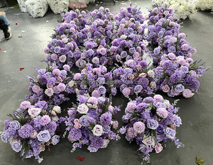 Boule de fleurs artificielles de 30 cm et 35 cm pour décoration de mariage et événements, grand centre de table, fausse <span class=keywords><strong>rose</strong></span> <span class=keywords><strong>fuchsia</strong></span>, <span class=keywords><strong>lilas</strong></span>, lavande, violette - Product Image 3