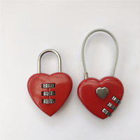 Cadenas à combinaison en forme de cœur avec câble en acier
