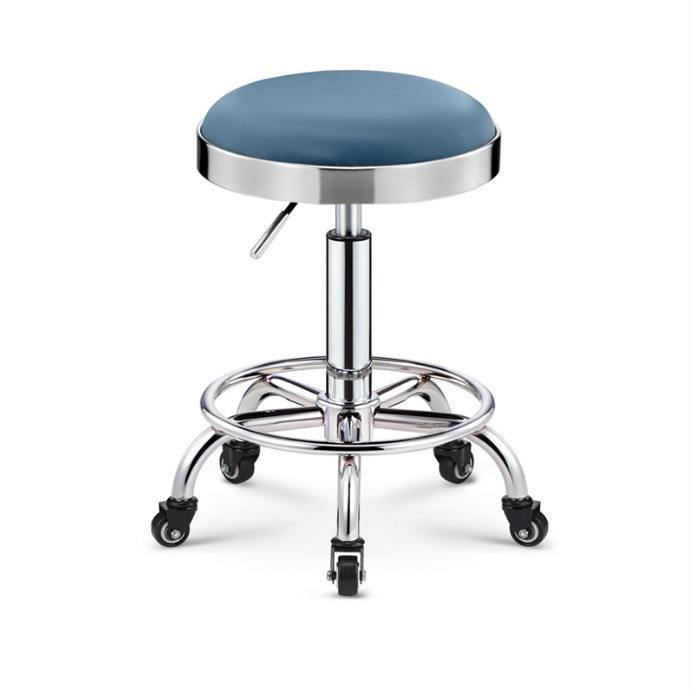 Stainless steel round stool - blue