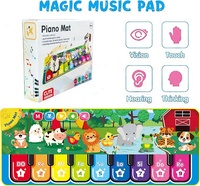 Tapis de Jeu Musical et Éducatif Samtoy à Pédales pour Bébé, Tapis d'Éveil Piano Kick and Play, Tapis d'Activités Animaux pour Nouveau-né