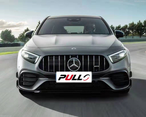 Adatto per Benz una <span class=keywords><strong>classe</strong></span> W177 2020-2022 modificato in stile A45 <span class=keywords><strong>AMG</strong></span> contengono assemblaggio <span class=keywords><strong>paraurti</strong></span> anteriore con griglia e labbro posteriore - Product Image 5
