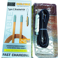 Support de chargeur de téléphone coloré avec câble PD Type C de 1,5 m, câble de charge rapide pour téléphone portable