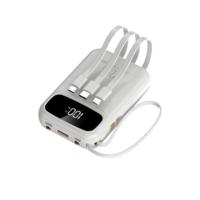 Batterie portable Li-polymère 20000mAh, charge rapide, power bank avec câbles intégrés, écran LED, utilisation en extérieur, chargeur PD 37W
