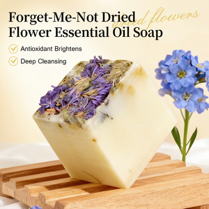Natural Herbal Forget-Me-Not <strong>Dry</strong> Flower Essential Oil Anti-Aging Handmade <strong>Bar</strong> Soap Violet 110g All Skin Types Custom Logo - Product Image 1