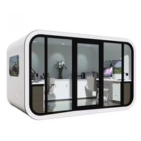 Conteneur extérieur moderne en panneaux sandwich d'acier, type capsule spatiale, pour entrepôt Apple Star Room