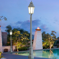 Lámparas Solares LED Europeas para Jardín, Lámpara de Poste para Patio y Césped, Lámpara de Pilar Artística de Poste Alto, IP68 Impermeable, Decorativa para Parques y Paisajes