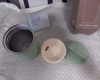 Nouvelle tasse à café et gobelet isotherme portable en acier inoxydable 304 de 12 oz, double usage, idéal comme cadeau