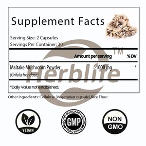 Cápsulas de Hongo Maitake OEM - Extracto Puro de Grifola Frondosa, Antioxidante, Apoya la Salud Cerebral e Inmunológica, Vegano, Suplemento para la Salud - Product Image 2