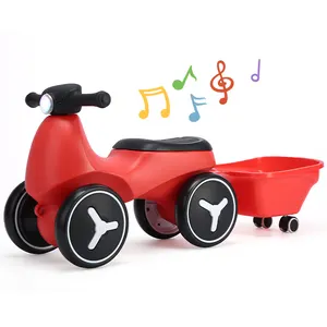 Produits pour bébé Jouets sans pédales Scooter pour tout-petits Enfants 4 roues Musique légère Voitures à enfourcher Vélo d'équilibre coulissant pour enfants