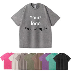 <span class=keywords><strong>T</strong></span>-<span class=keywords><strong>shirt</strong></span> Homme Hip-Hop Surdimensionné en Coton Tissé 100% Écologique, Style Rétro, Délavé à l'Acide, Personnalisé et de Haute Qualité - Product Image 2
