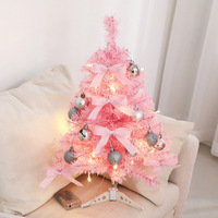 2026 Neuester Stil Leichter Künstlicher Rosa Beschneiter Weihnachtsbaum 40 Lichterketten PVC-Material für Innenräume Party Einkaufszentrum