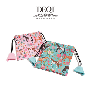 DEQI Customized Patterns Velvet Drawstring Bag Jewelry <b>Pouch</b> Chinese Traditional Design Cloth Bag Jewelry Bags - Product Image 4