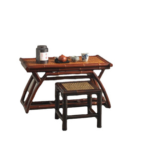 Mesa de Té de Bambú Plegable, Color Bambú Rojo, Estilo Ming, Mesa de Café, Accesorios para la Ceremonia del Té - Product Image 5