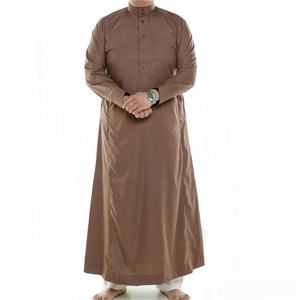 Populaire en Angleterre, caftan en coton de couleur rouge grenat pour hommes, jilbab, thobe/<span class=keywords><strong>khaleeji</strong></span> thobe, caftan arabe - Product Image 2