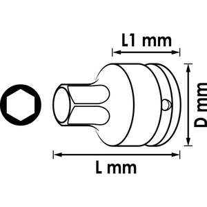 VIGOR-Douille pour tournevis à chocs V7212-H19 3/4 ''-DOUILLES ET ACCESSOIRES EAN 4047728072182 IMPACT - Product Image 2