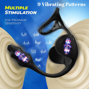 Anneau pénien de blocage, anneau anti-éjaculation masculin, œuf de massage prostatique, plug anal vibrant unisexe avec contrôle par application pour stimulation - Product Image 4