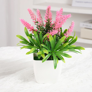 Juego de Plantas Artificiales en Maceta Cuadrada, 4 Piezas, Decoración de Escritorio, Vegetación de Oficina, Plástico PP - Product Image 4