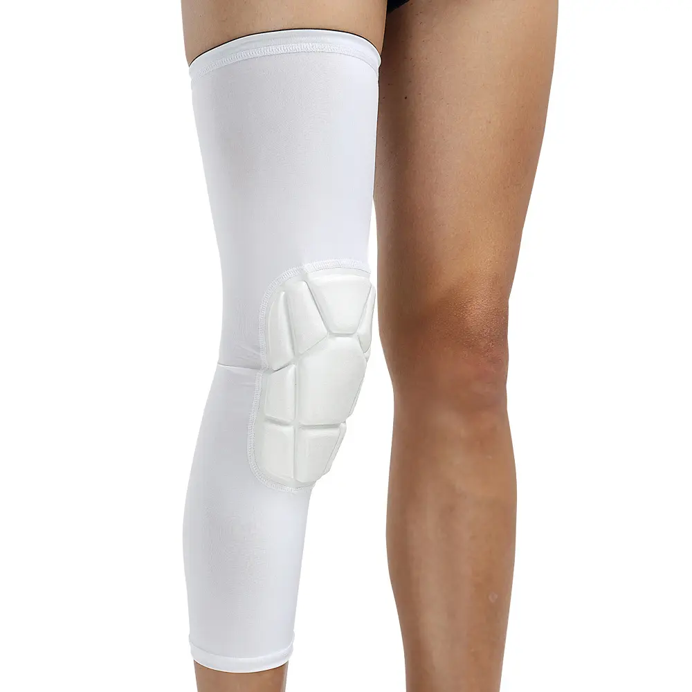 Sports Long Non slip Honeycomb Compression Protector Leg Sleeves Braces Knee Pads