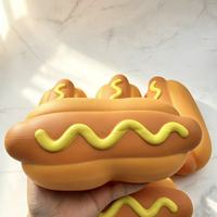 Grand jouet souple en PU en forme de hot-dog à rebond lent, anti-stress, pour enfants de 8 à 13 ans