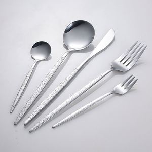 Portuguese Stainless Steel Cutlery Set Golden Western-style Steak Knife Rice Spoon Dessert Fork Flatware for Restaurant Use - Product Image 1