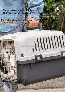 Baiyou Designs Cinza Médio Rolling Dog Crate com Plástico Canil e Bandeja Viagem Dog Crate com Fio Porta Palete Tipo - Product Image 5