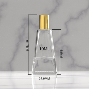 Flacons roll-on carrés transparents <span class=keywords><strong>de</strong></span> 10 ml avec bouchon doré, rouleau en métal, matériau en verre, bille <span class=keywords><strong>de</strong></span> roulement, huile essentielle, flacon roll-on transparent - Product Image 5