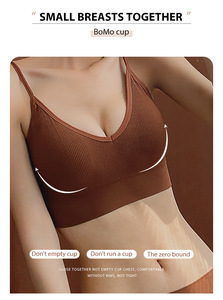 2025 OEM Push-Up Đồ Lót Phụ Nữ G-string liền mạch mềm Tank Crop Top phòng tập thể dục thể thao Áo ngực thiết lập liền mạch thongs - Product Image 2