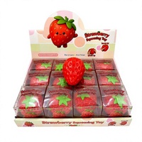 Jouets Squishies en forme de fraise, jouets anti-stress à rebond lent, jouets à presser en TPR, cadeaux OEM