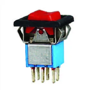 Interruptor de alternância série ts22, interruptor de inclinação pequeno 3a 250vac cor azul 6 pinos de alternância