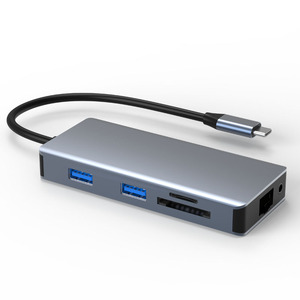 Usb C để USB3.0 Chất lượng cao Docking Station VGA + 4K30hz + Gigabit Ethernet Dual Card Reader đồng thời đọc Cổ Phiếu có sẵn - Product Image 3