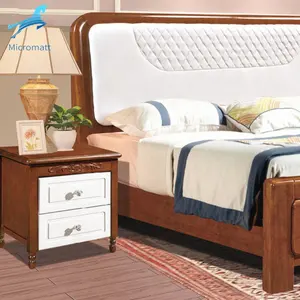 बेडरूम सेट फर्नीचर डबल राजा आकार आधुनिक लक्जरी लकड़ी बिस्तर फ्रेम