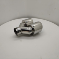 Silencieux d'échappement universel en acier inoxydable poli miroir à double embout pour voiture Modifier