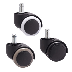Roulettes pivotantes Bailongya en PU de 38 mm, noires, silencieuses, plates, pour chaises de bureau - Product Image 1