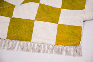 Alfombra Boho de Algodón Hecha a Mano con Estampado Geométrico, Antideslizante, Ecológica, Lavable, Reversible, Moderna para Sala de Estar - Product Image 2