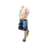 Short en jean délavé mi-long pour figurine d'action de 12 pouces (30 cm) - Série Fantasy Soldat Masculin à l'échelle 1/6 - Vêtements pour poupée - À partir de 14 ans