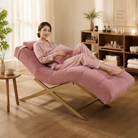 Nouvelle Arrivée Table de Massage Pliable Moderne en Velours Marron pour Spa, Lit de Beauté pour Salon, Lit de Cils Courbé de Luxe pour Atelier