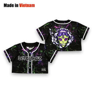 Chemises de baseball originales et drôles Tops courts personnalisés bon marché Maillots de baseball Streetwear - Product Image 1