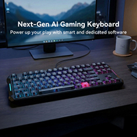 Flux 87 Keys Black Wired RGB Backlit Mechanical AI Gaming Keyboard Hall Effect Magnetic Switches Multi-language Support Rapid