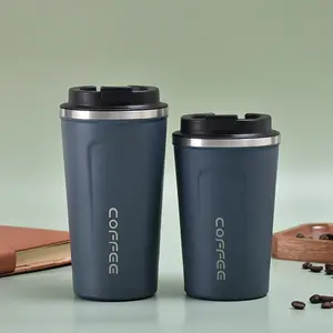 Kahve kupa sıcak soğuk tutmak ısmarlama logo zarif çift duvar 380ml 510ml sıcak soğuk paslanmaz çelik su bardağı tutmak
